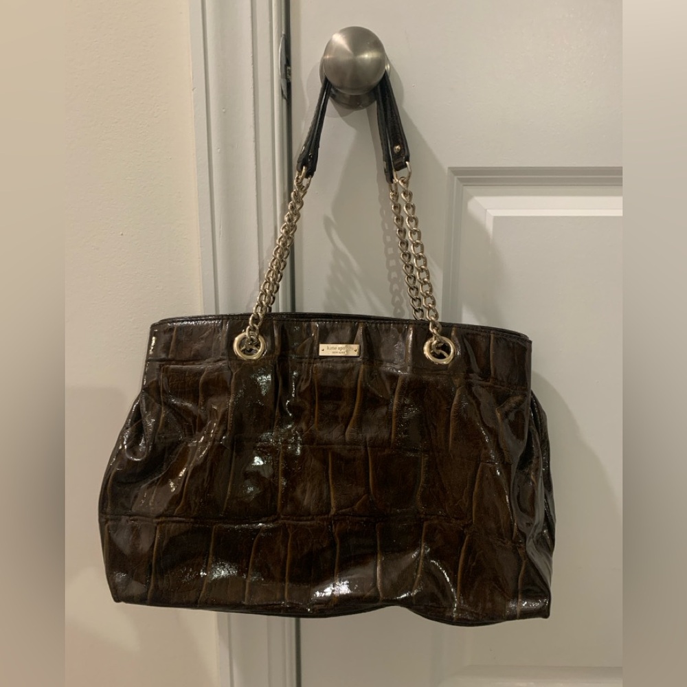 Kate Spade Brown Leather Glossy Bag